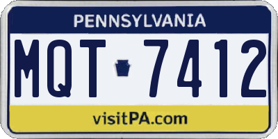 PA license plate MQT7412