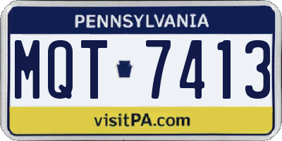 PA license plate MQT7413