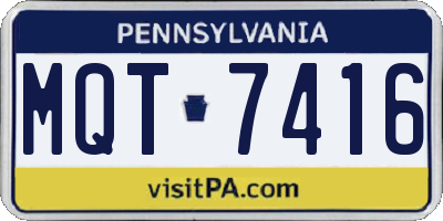 PA license plate MQT7416