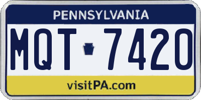PA license plate MQT7420