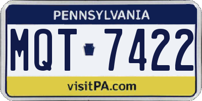 PA license plate MQT7422
