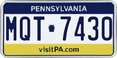 PA license plate MQT7430