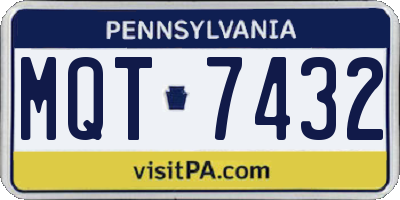 PA license plate MQT7432