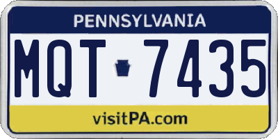 PA license plate MQT7435