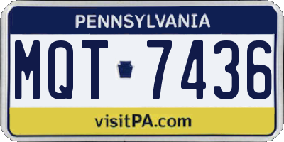PA license plate MQT7436