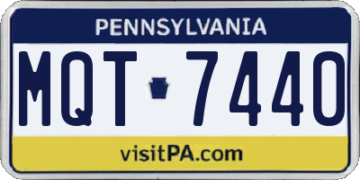 PA license plate MQT7440