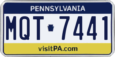PA license plate MQT7441