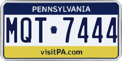 PA license plate MQT7444