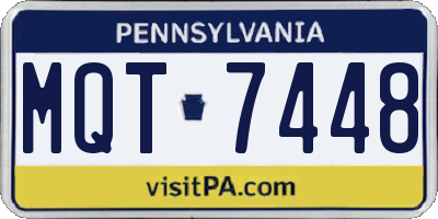PA license plate MQT7448