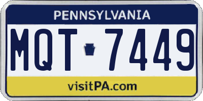 PA license plate MQT7449