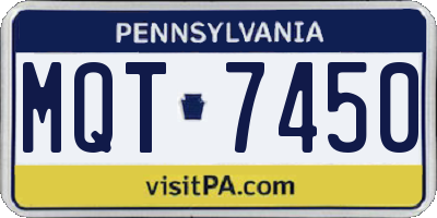 PA license plate MQT7450