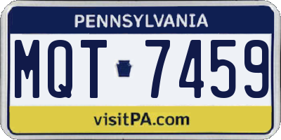PA license plate MQT7459