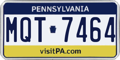 PA license plate MQT7464