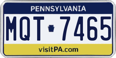 PA license plate MQT7465