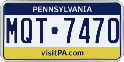 PA license plate MQT7470