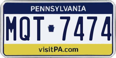 PA license plate MQT7474
