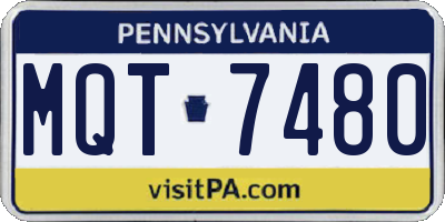 PA license plate MQT7480