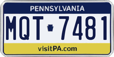 PA license plate MQT7481