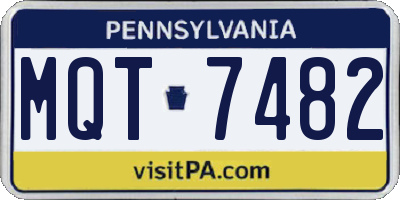PA license plate MQT7482