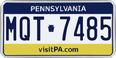 PA license plate MQT7485