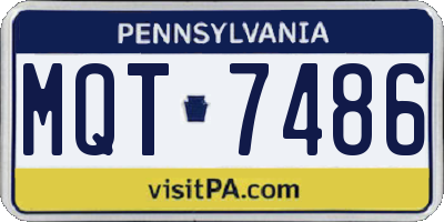 PA license plate MQT7486