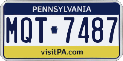 PA license plate MQT7487