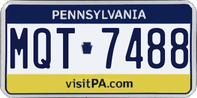 PA license plate MQT7488