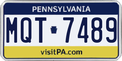 PA license plate MQT7489