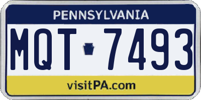 PA license plate MQT7493