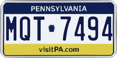 PA license plate MQT7494
