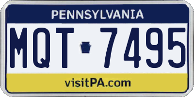 PA license plate MQT7495