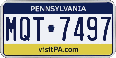 PA license plate MQT7497