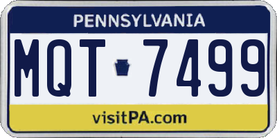PA license plate MQT7499