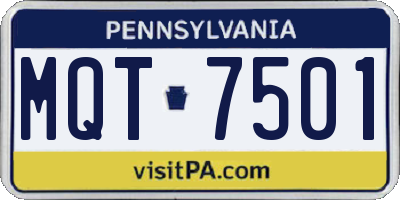 PA license plate MQT7501