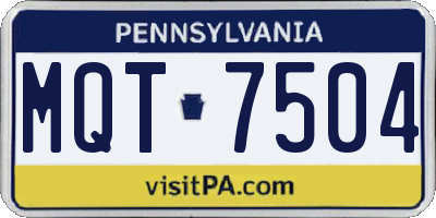 PA license plate MQT7504