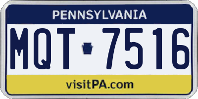 PA license plate MQT7516