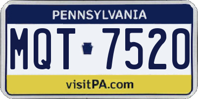 PA license plate MQT7520