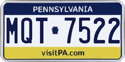 PA license plate MQT7522