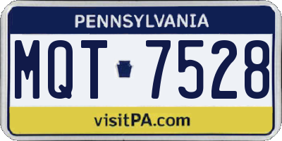 PA license plate MQT7528