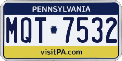 PA license plate MQT7532