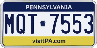 PA license plate MQT7553