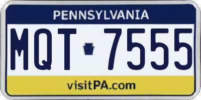 PA license plate MQT7555