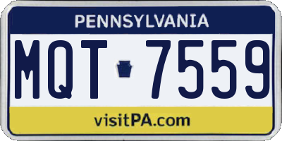 PA license plate MQT7559