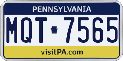 PA license plate MQT7565