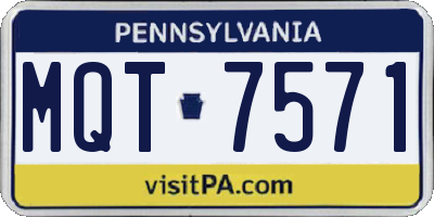 PA license plate MQT7571