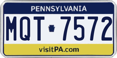 PA license plate MQT7572