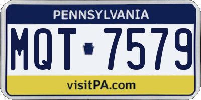 PA license plate MQT7579
