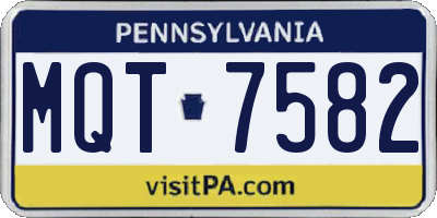 PA license plate MQT7582
