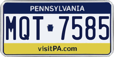 PA license plate MQT7585