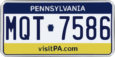 PA license plate MQT7586